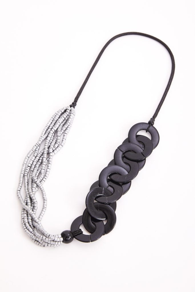 NAYA NECKLACE STYLE NAW24306 COLOUR BLACK/SILVER