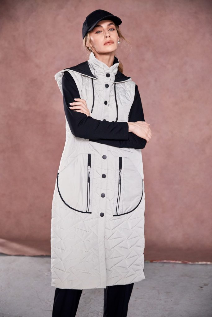 NAYA GILET STYLE NAW25209 COLOUR TAUPE & BLACK