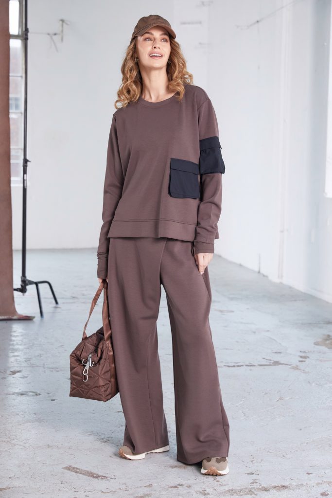 NAYA SWEATSHIRT STYLE NAW25132 COLOUR COCOA & BLACK
