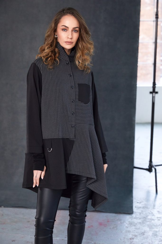 NAYA TOP BLOUSE NAW25191 COLOUR BLACK & GREY