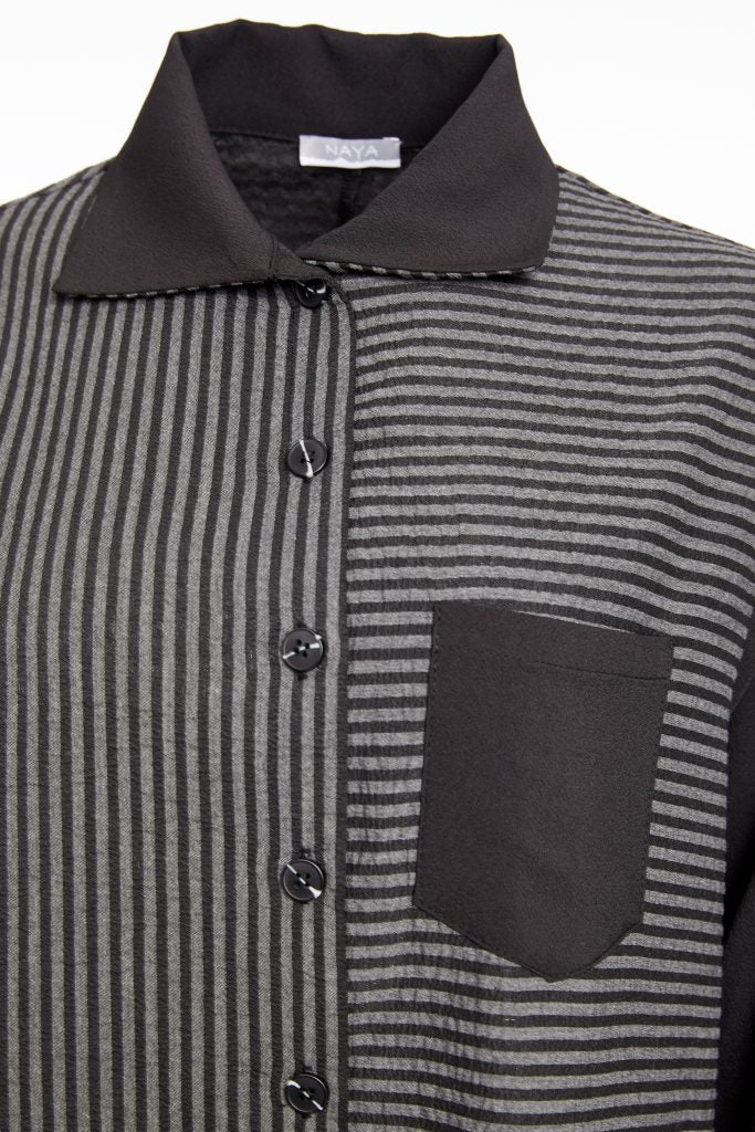 NAYA TOP BLOUSE NAW25191 COLOUR BLACK & GREY