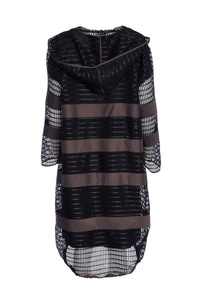 NAYA LONG JACKET AND DRESS STYLE NAW25325 COLOUR BLACK & COCOA