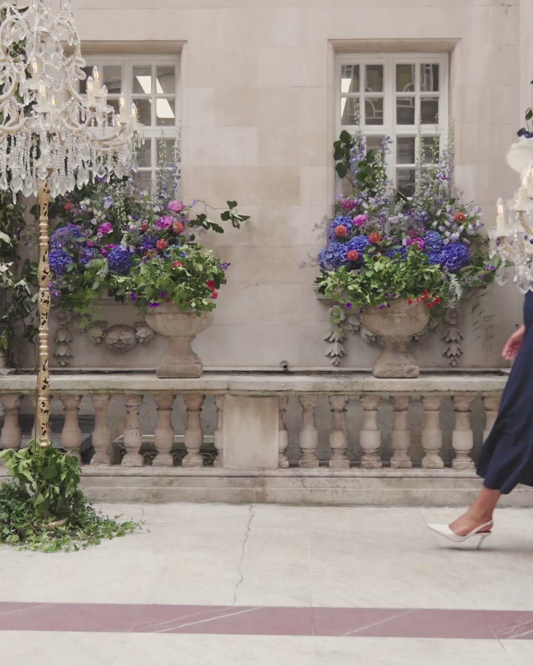 JOHN CHARLES DRESS STYLE 66625 CREPE & APPLIQUE COLOUR NAVY/IVORY