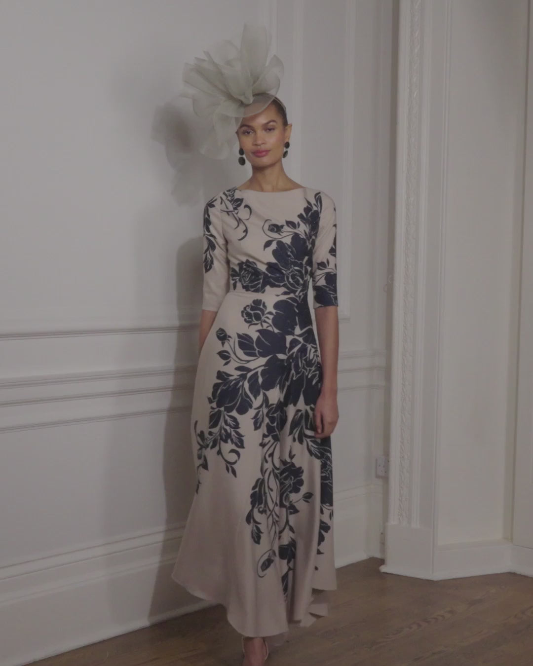 JOHN CHARLES DRESS STYLE 66672 COLOUR OYSTER & NAVY