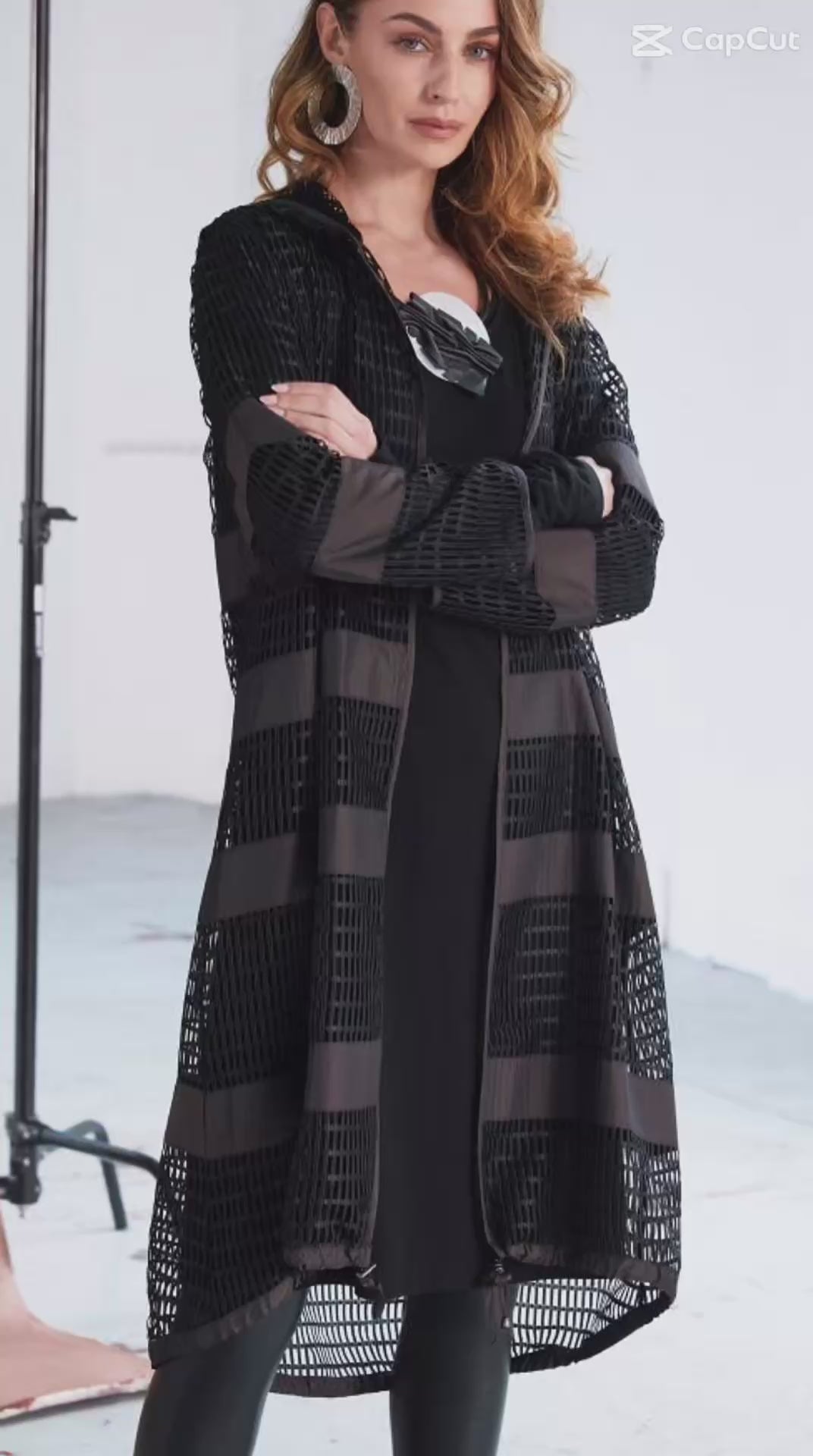 NAYA LONG JACKET AND DRESS STYLE NAW25325 COLOUR BLACK & COCOA