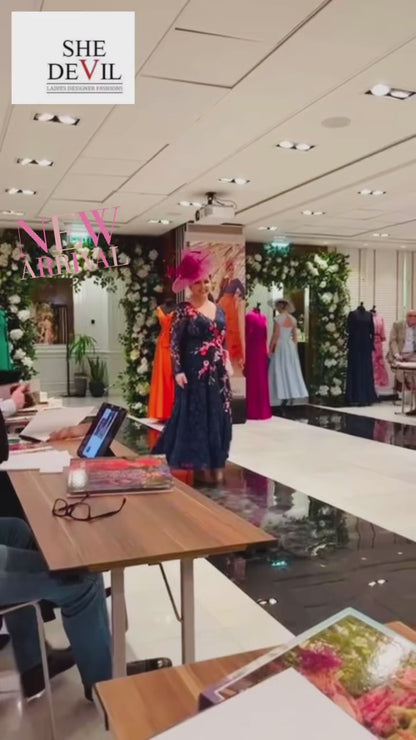 VENI INFANTINO DRESS STYLE 992325 COLOUR NAVY/FUSCHIA