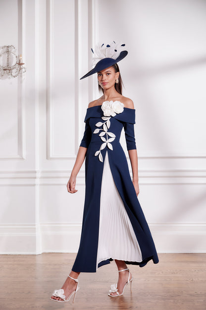 JOHN CHARLES DRESS STYLE 29294 COLOUR NAVY/IVORY She Devil Clothing JOHN CHARLES DRESS STYLE 29294 COLOUR NAVY/IVORY She Devil Clothing