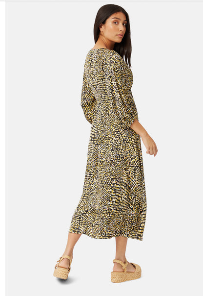 TRAFFIC PEOPLE DRESS STYLE MTM12401 COLOUR YELLOW PRINT