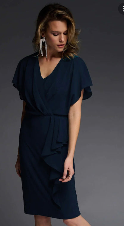 JOSEPH RIBKOFF WRAP DRESS STYLE 223719 COLOUR MIDNIGHT BLUE