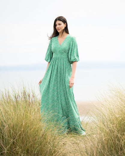 MARBLE DRESS STYLE 6984-198 COLOUR GREEN PRINT