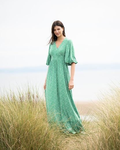 MARBLE DRESS STYLE 6984-198 COLOUR GREEN PRINT