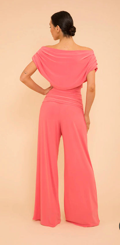 ATOM LABEL JUMPSUIT COLOUR CORAL