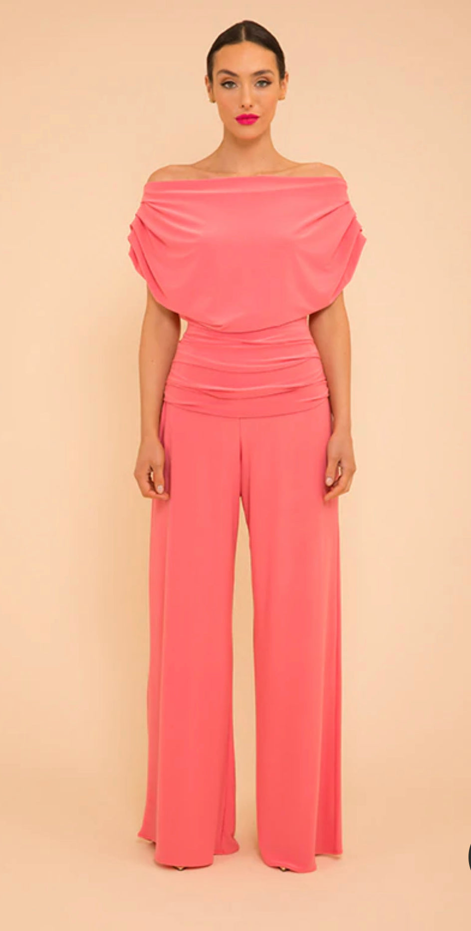 ATOM LABEL JUMPSUIT COLOUR CORAL