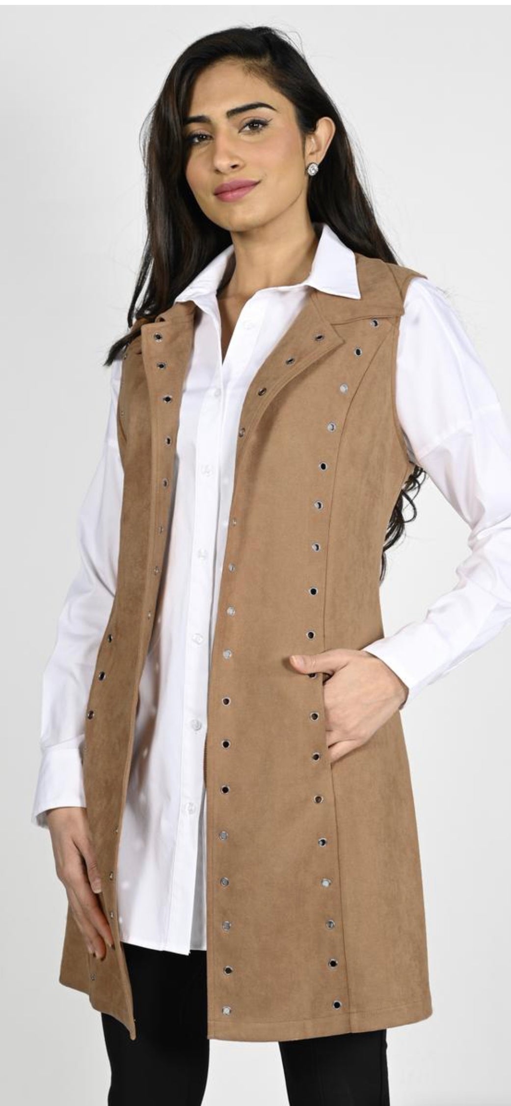 FRANK LYMAN GILET STYLE 224538U COLOUR TAUPE