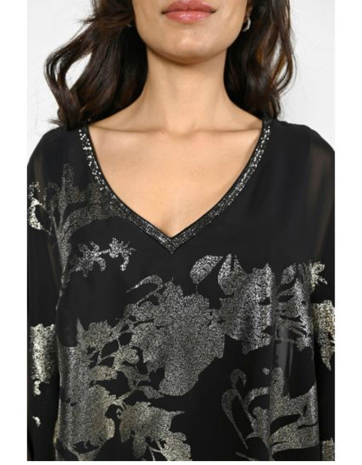 FRANK LYMAN TOP STYLE 229212 COLOUR BLACK/GOLD